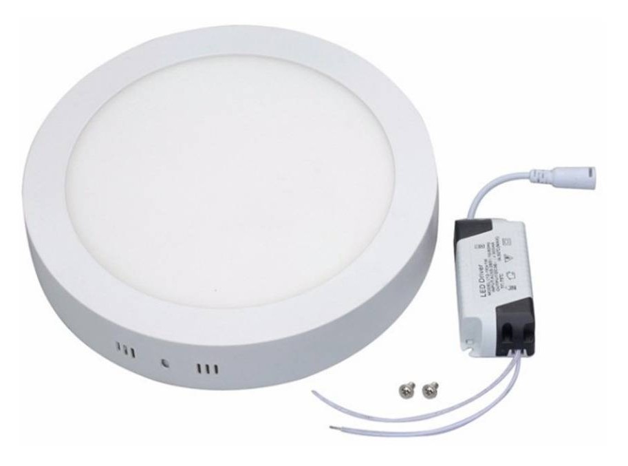 Plafón Led Base/aplicar 12w Redondo Aluminio 220v Luz Fria - Imagen 2