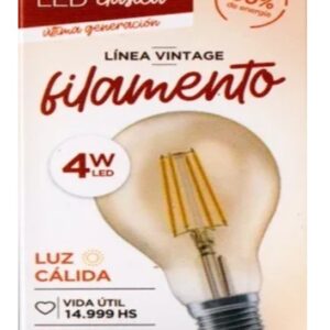 Lámpara Vintage Filamento Foco Clásico 4w Led Ambar Deco