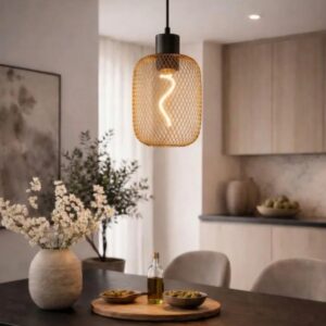 Lampara Decorativa Led con Reja de Metal